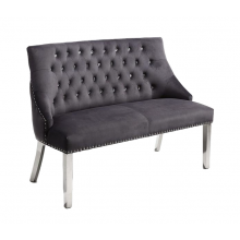 Canapea Cristallo pentru Frizerie/Coafor, Velur Grafit, Picioare Metalice Cromate