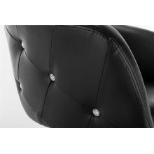 Scaun Coafor Vogue Crystal din Piele Ecologica, Baza Aurie, Inaltime Reglabila