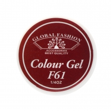 Gel Color Unghii, Vopsea de Arta Global Fashion, Seria Rose Red F61, 5g