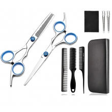 Set Foarfeca de Tuns si Filat Barber 6.7 Inch cu Husa, Pieptene pentru Filat, Clipsuri si Pieptene pentru Frizerie si Tapat
