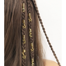 Accesorii Codite Impletite Luna si Stele, Box Braids, Set 10