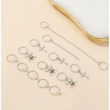 Accesorii pentru Codite Afro, Box Braids, Set 13 Bucati Silver