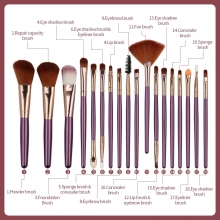 Pensule Machiaj Profesionale Purple, Set 18