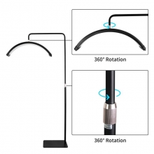 Lampa Led Semiluna cu Picior Fix, Reglarea Intesitatii si Suport pentru Telefon, 28 Inch