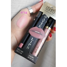 Ruj Lichid Mat + Creion de Contur Ushas - Nuanta Nude