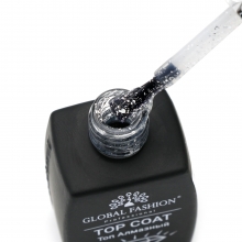 Top Coat Foil Silver, Global Fashion, Top / Finish, fara Strat Lipicios, 12 ml, Silver Glossy