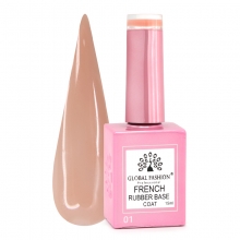 Rubber Base Coat French, Global Fashion, 15 ml, 01 Nude