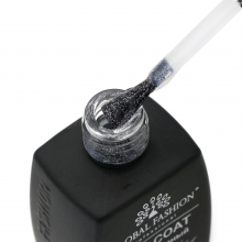 Top Coat Galaxy Unghii, Global Fashion, fara Strat Lipicios, 12 ml, Sclipici Negru 06