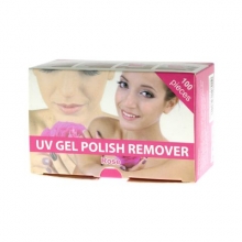 Set 100 Folii de Aluminiu Indepartare Oja, Global Fashion, Roz