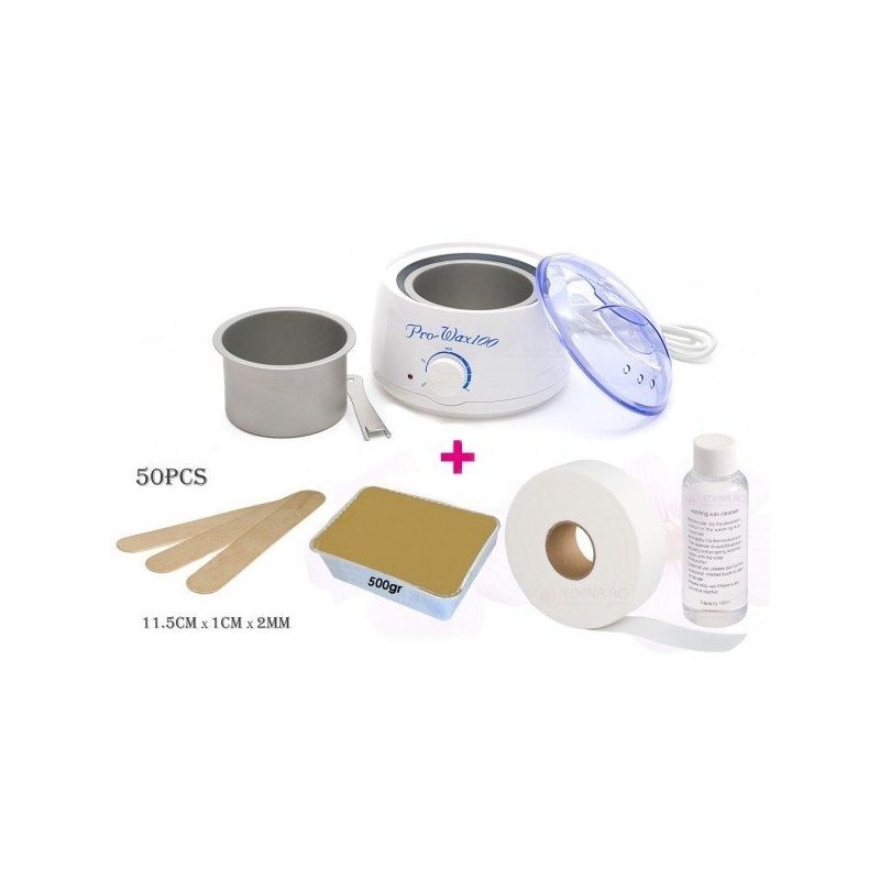 Kit Epilare cu incalzitor, ceara cu miere, spatule, rola - 1